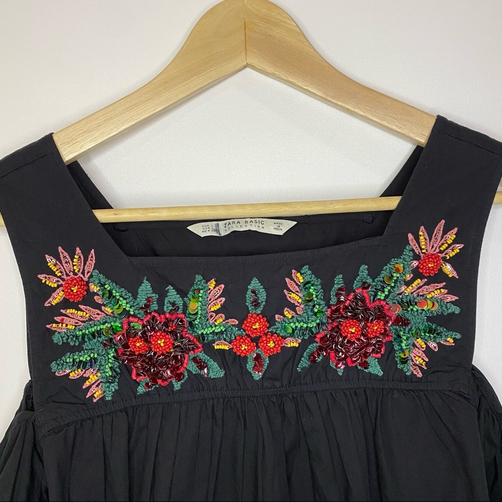 Zara Basic Sequin Embellishments Cold Shoulder Top - image 4